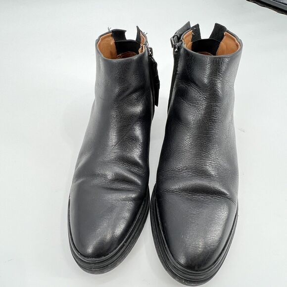 Sarto Franco Sarto A-Nemi Women’s 7.5 Black Ankle Leather Almond Toe Booties - Picture 8 of 12